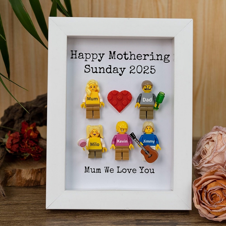 Celebrate Mother's Day with a Unique Gift: Custom Minifigures with Frame for Family