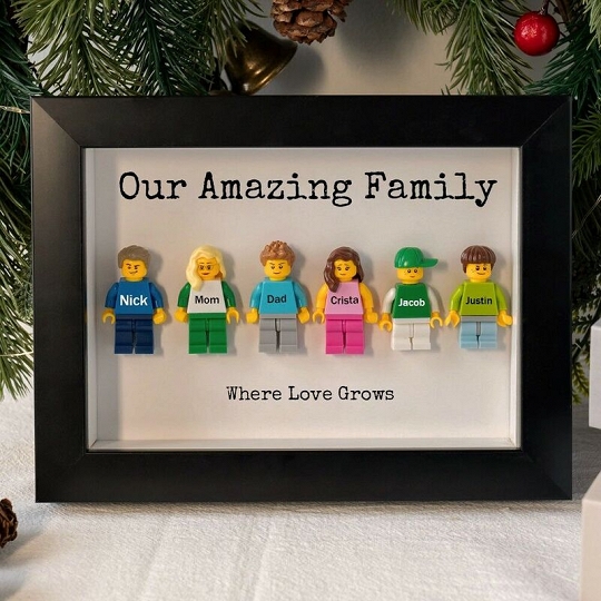 Custom Minifigures with Frame for Family - Perfect Mother's Day or Father's Day Gift