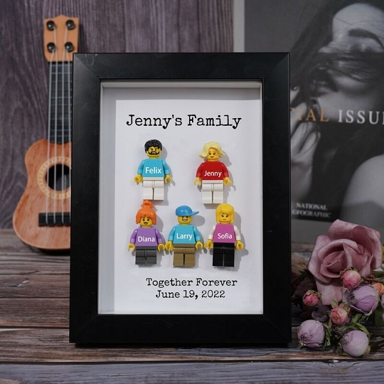 Custom Minifigures with Frame for Family - Best Mother's Day or Father's Day Gift