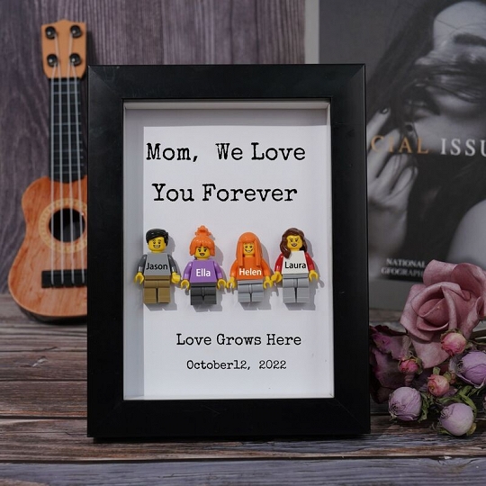 Custom Minifigures with Frame for Family - Unique Mother's Day or Father's Day Gift