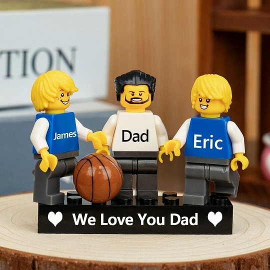 Custom Minifigures with Brick for Family - Perfect Father's Day Gift