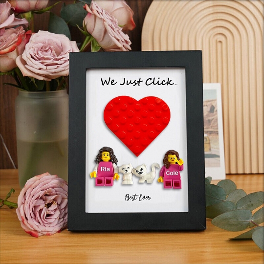 Custom Minifigures with Frame for Couple - Best Valentine's Day Gift