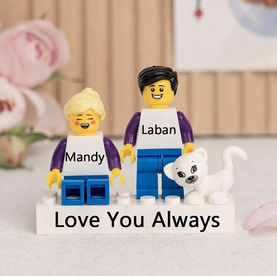 Custom Minifigures with Brick for Couple - Perfect Valentine's Day Gift