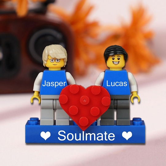 Custom Minifigures with Brick for Couple - Best Valentine's Day Gift