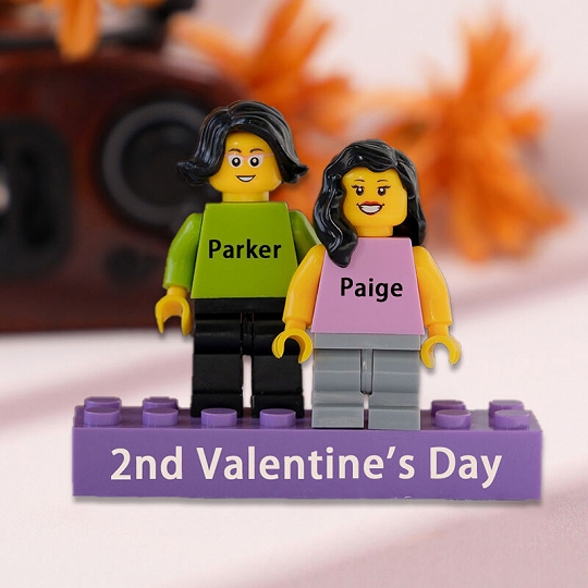 Custom Minifigures with Brick for Couple - Personalized Valentine's Day Gift