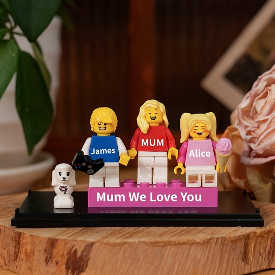 Custom Minifigures with Brick for Family with Box - We Love You Mother's Day Gift