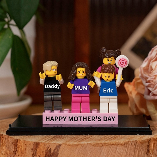 Custom Minifigures with Brick for Family with Box - Happy Mother's Day