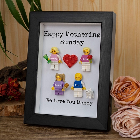 Custom Minifigures with Frame for Family - Happy Mothering Sunday Gift