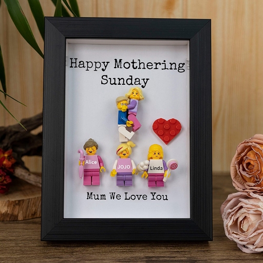 Custom Minifigures with Frame for Family - Mum We Love You