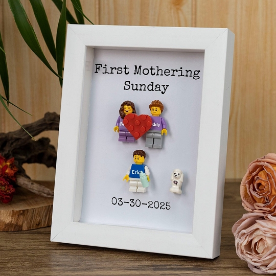 Custom Minifigures with Frame for Family - First Mothering Sunday