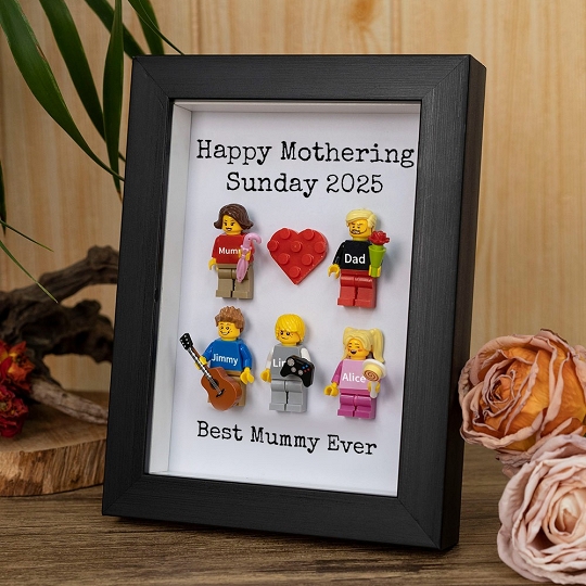 Custom Minifigures with Frame for Family - Happy Mothering Sunday 2025