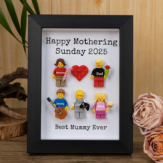 Custom Minifigures with Frame for Family - Happy Mothering Sunday 2025