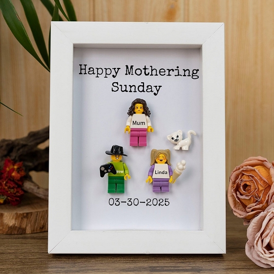 Custom Minifigures with Frame for Family - Best Mothering Sunday Gift