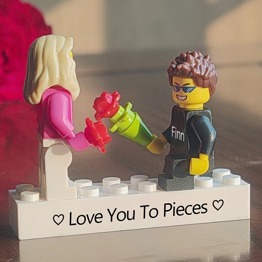 Custom Minifigures with Brick for Couple - Perfect Anniversary Gift