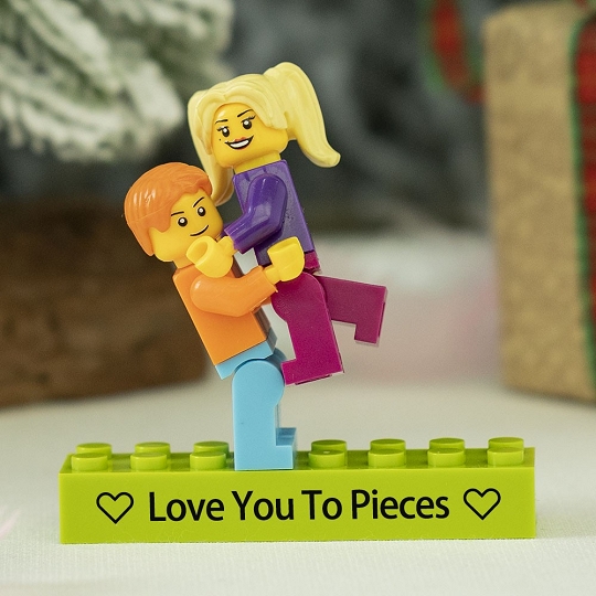 Custom Minifigures with Brick for Couple - Love You To Pieces