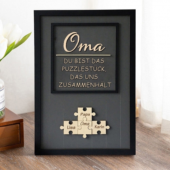 Benutzerdefinierte Muttertag Puzzle Zeichen | Mama Du bist das Stück, das uns zusammenhält | personalisiertem Muttertag Geschenk