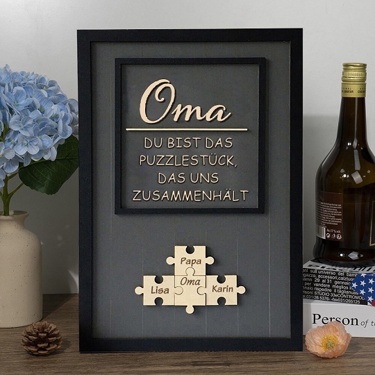 Benutzerdefinierte Muttertag Puzzle Zeichen | Mama Du bist das Stück, das uns zusammenhält | personalisiertem Muttertag Geschenk