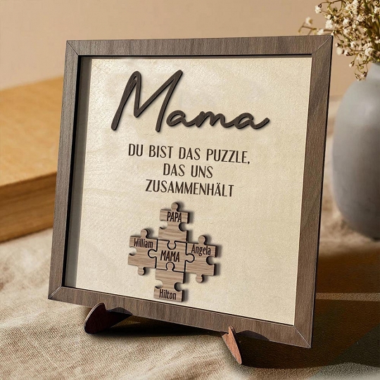 Benutzerdefinierte Muttertag Puzzle Zeichen | Mama Du bist das Stück, das uns zusammenhält | personalisiertem Muttertag Geschenk