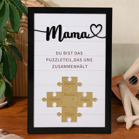 Benutzerdefinierte Muttertag Puzzle Zeichen | Mama Du bist das Stück, das uns zusammenhält | personalisiertem Muttertag Geschenk