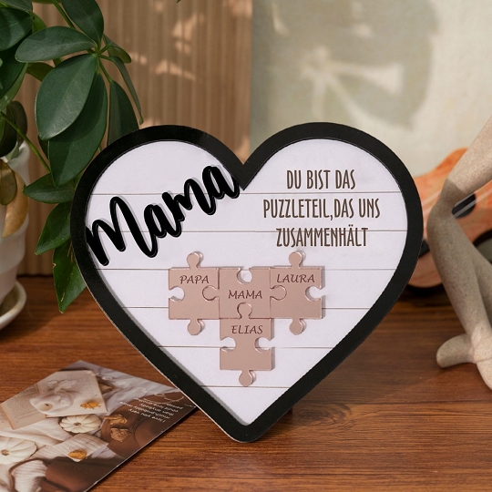 Benutzerdefinierte Muttertag Puzzle Zeichen | Mama Du bist das Stück, das uns zusammenhält | personalisiertem Muttertag Geschenk