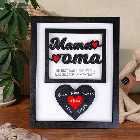 Benutzerdefinierte Muttertag Puzzle Zeichen | Mama Du bist das Stück, das uns zusammenhält | personalisiertem Muttertag Geschenk