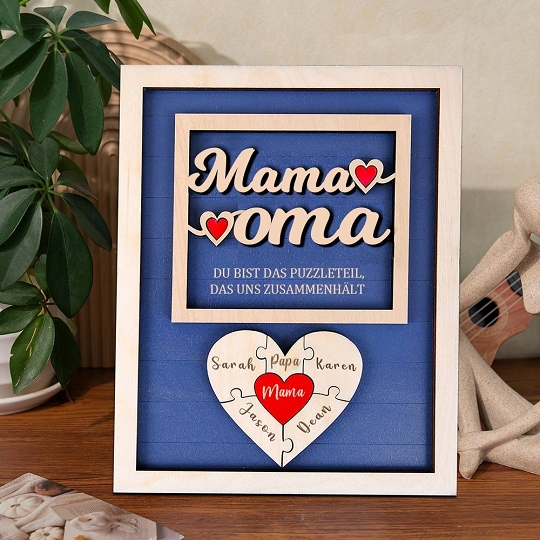 Benutzerdefinierte Muttertag Puzzle Zeichen | Mama Du bist das Stück, das uns zusammenhält | personalisiertem Muttertag Geschenk