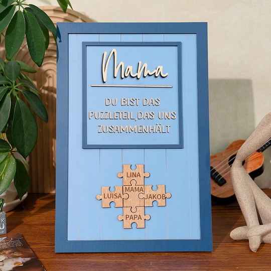 Benutzerdefinierte Muttertag Puzzle Zeichen | Mama Du bist das Stück, das uns zusammenhält | personalisiertem Muttertag Geschenk