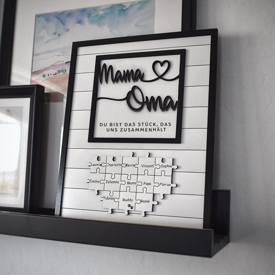 Benutzerdefinierte Muttertag Puzzle Zeichen | Mama Du bist das Stück, das uns zusammenhält | personalisiertem Muttertag Geschenk