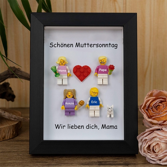 Individuelle Minifiguren mit Rahmen für die Familie – Schönen Muttertag