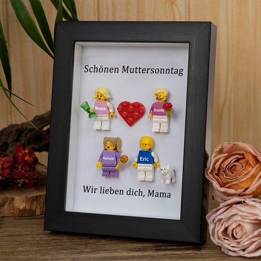 Individuelle Minifiguren mit Rahmen für die Familie – Schönen Muttertag