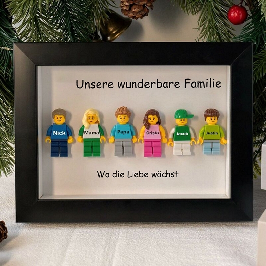 Individuelle Minifiguren mit Rahmen für die Familie – Das perfekte Muttertags- oder Vatertagsgeschenk