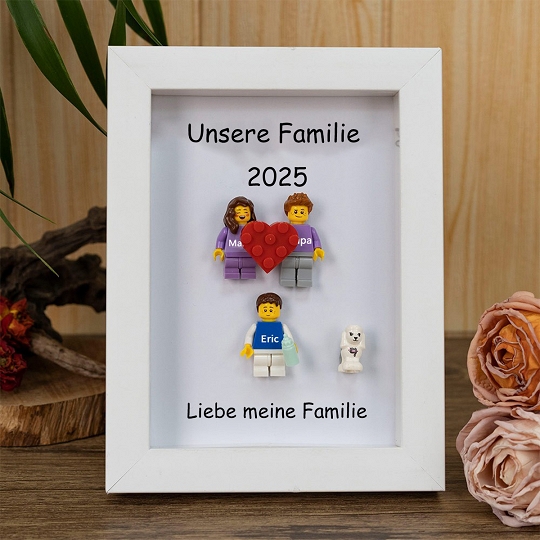 Individuelle Minifiguren mit Rahmen für die Familie – Erster Muttertag