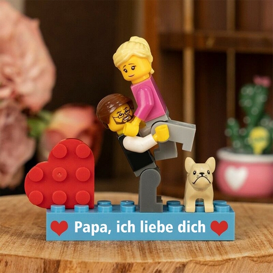 Individuelle Minifiguren mit Stein für Papa – Einzigartiges Vatertagsgeschenk