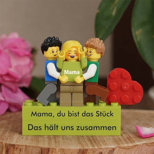 Individuelle Minifiguren mit Stein für die Familie – Einzigartiges Muttertagsgeschenk