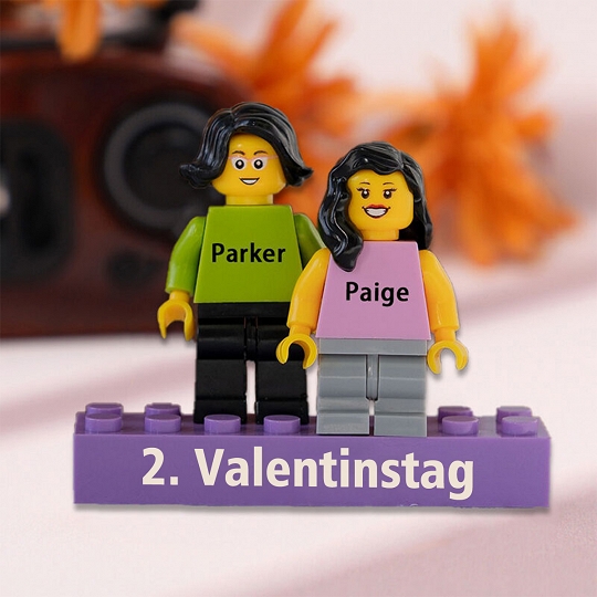 Individuelle Minifiguren mit Stein für Paare – Personalisiertes Valentinstagsgeschenk