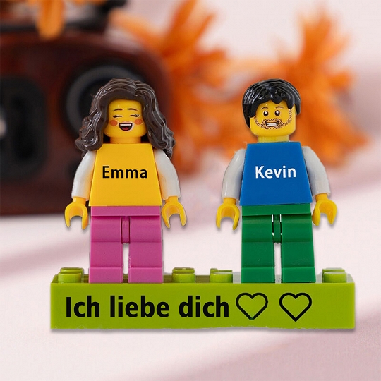 Individuelle Minifiguren mit Stein für Paare – Schönes Valentinstagsgeschenk
