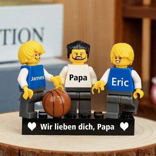 Individuelle Minifiguren mit Steinen für die Familie – das perfekte Vatertagsgeschenk