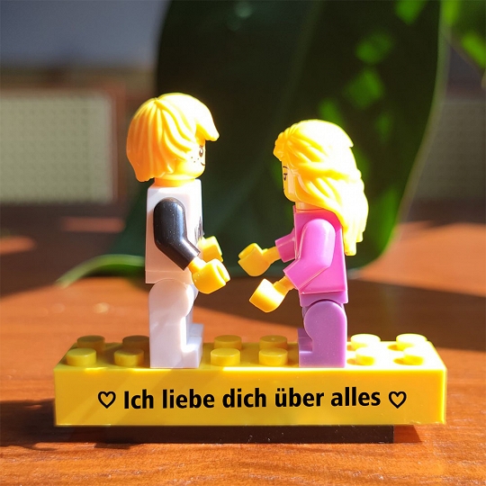 Individuelle Minifiguren mit Stein für Paare – Ich liebe dich
