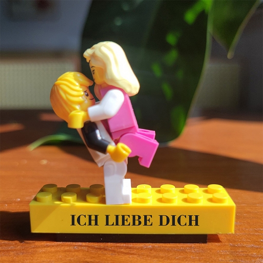 Individuelle Minifiguren mit Stein für Paare – Ich liebe dich