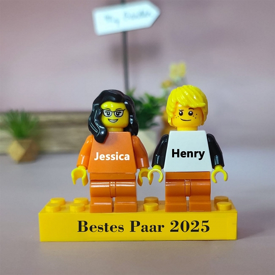 Individuelle Minifiguren mit Stein für Paare – 3-jähriges Jubiläum