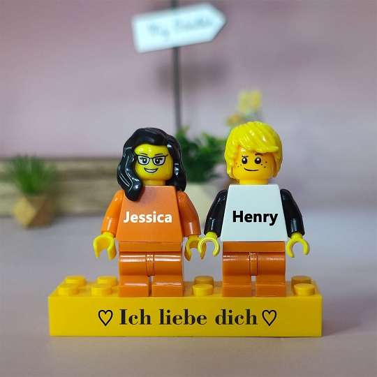 Individuelle Minifiguren mit Stein für Paare – 3-jähriges Jubiläum