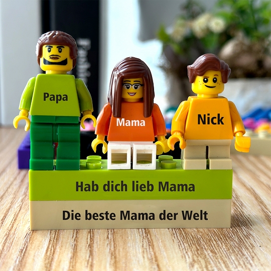 Benutzerdefinierte Minifiguren mit Ziegelstein für die Familie - Zuhause ist, wo Mama ist