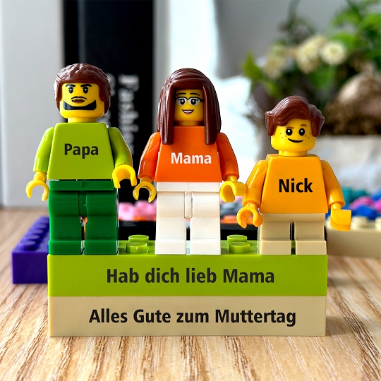 Benutzerdefinierte Minifiguren mit Ziegelstein für die Familie - Zuhause ist, wo Mama ist