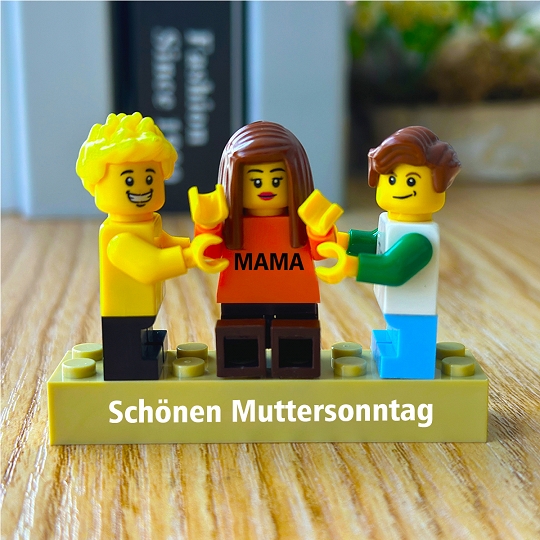 Individuelle Minifiguren mit Baustein für die Familie – Für immer zusammen – Muttertagsgeschenk