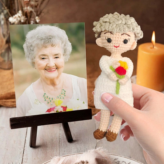 Custom Crochet Doll Loving Memory Personalized Gift for Mother or Grandma
