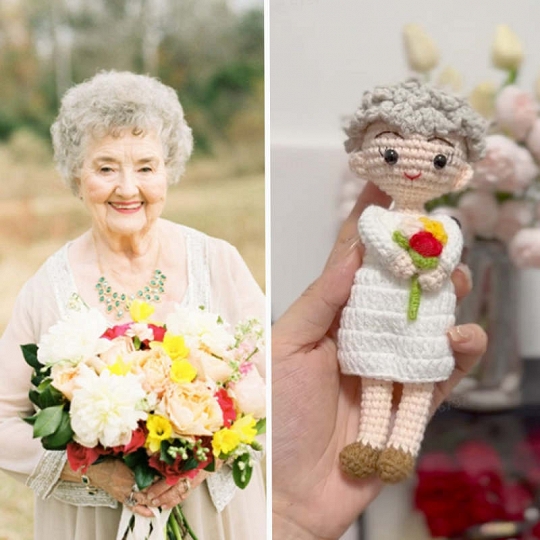 Custom Crochet Doll Loving Memory Personalized Gift for Mother or Grandma