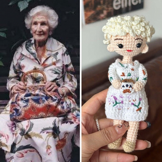 Custom Crochet Doll Loving Memory Personalized Gift for Mother or Grandma