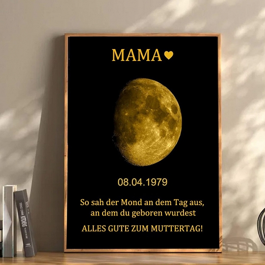 Personalisierter Mondphasen-Holzrahmen Für Die Familie, Personalisiertes Muttertagsgeschenk
