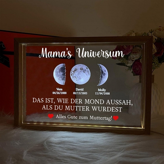 Individuelles Mondphasen-Nachtlicht Für Die Familie, Personalisiertes Muttertagsgeschenk