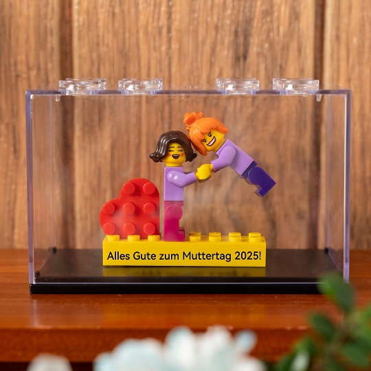Individuelle Minifiguren mit Stein für die Familie mit Box – Alles Gute zum Muttertag 2025!